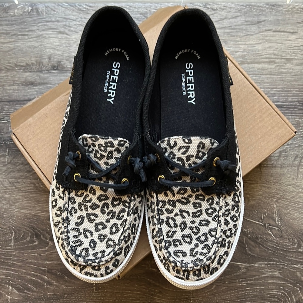 Sperry Leopard Top-Slider, womens 8.5 NWOT